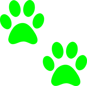Green Paw Prints clip art - vector clip art online, royalty free ...