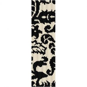 FILIGREE FLORAL BLACK AND WHITE- beading cuff bracelet pattern for ...