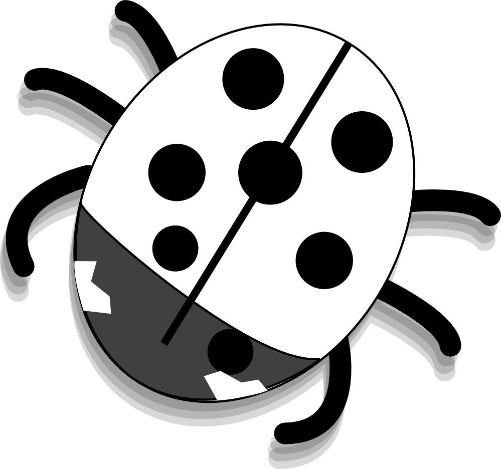 Ladybug 19 Black White Line Art Flower Scalable Vector Graphics ...