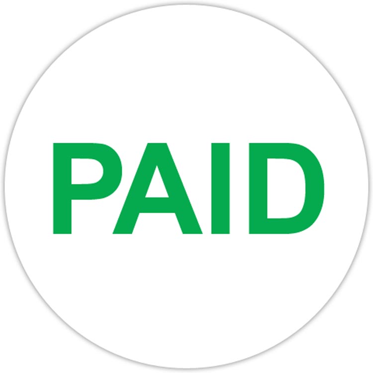 Green Paid Stamp - Stamps from 123Print