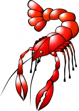 Crawfish clip art vector, free vectors