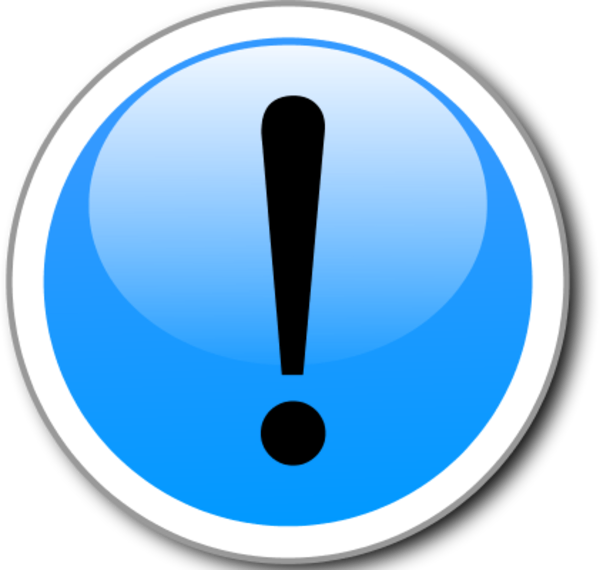 exclamation mark alert in a glossy and shiny circle - vector Clip Art