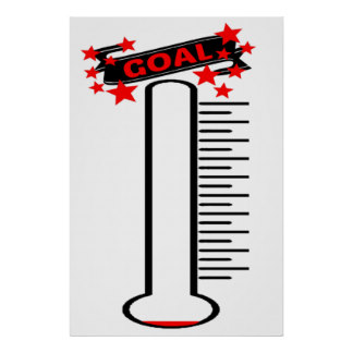 Fundraiser Thermometer Posters | Zazzle