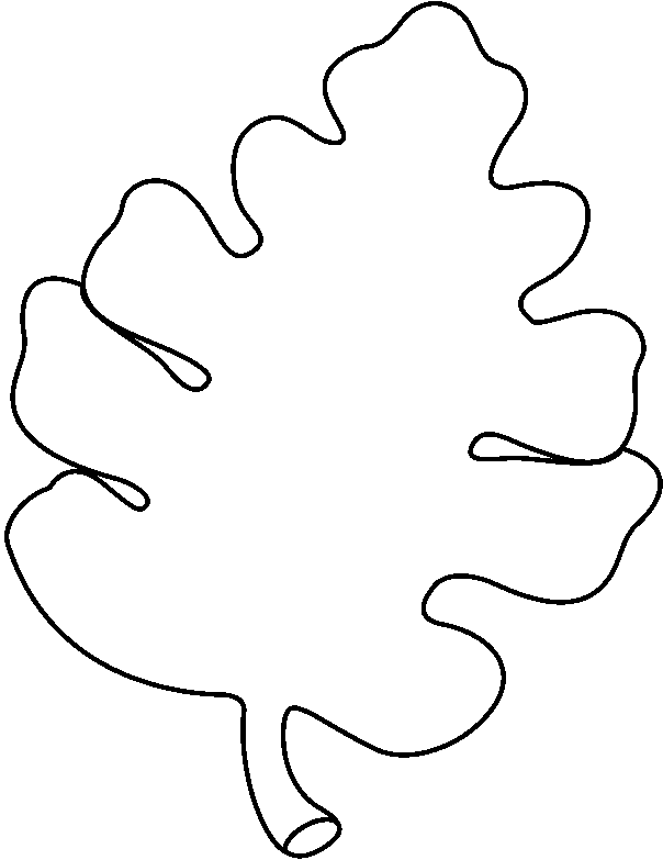 Autumn leaf clipart black and white