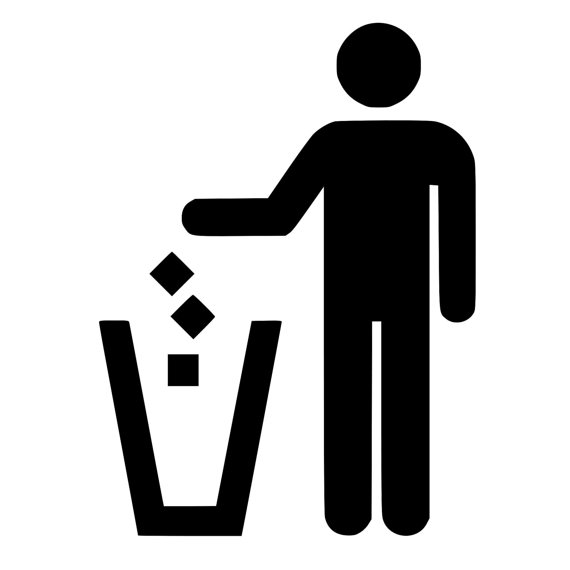 Trash Can Symbol Die-Cut Decal Car Window by BeeMountainGraphics