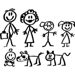 Stick Figure Family Clipart