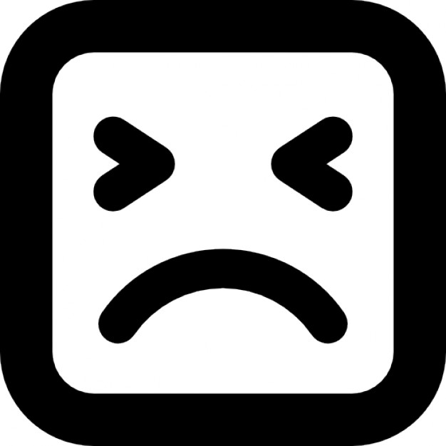 Angry face of square shape outline Icons | Free Download
