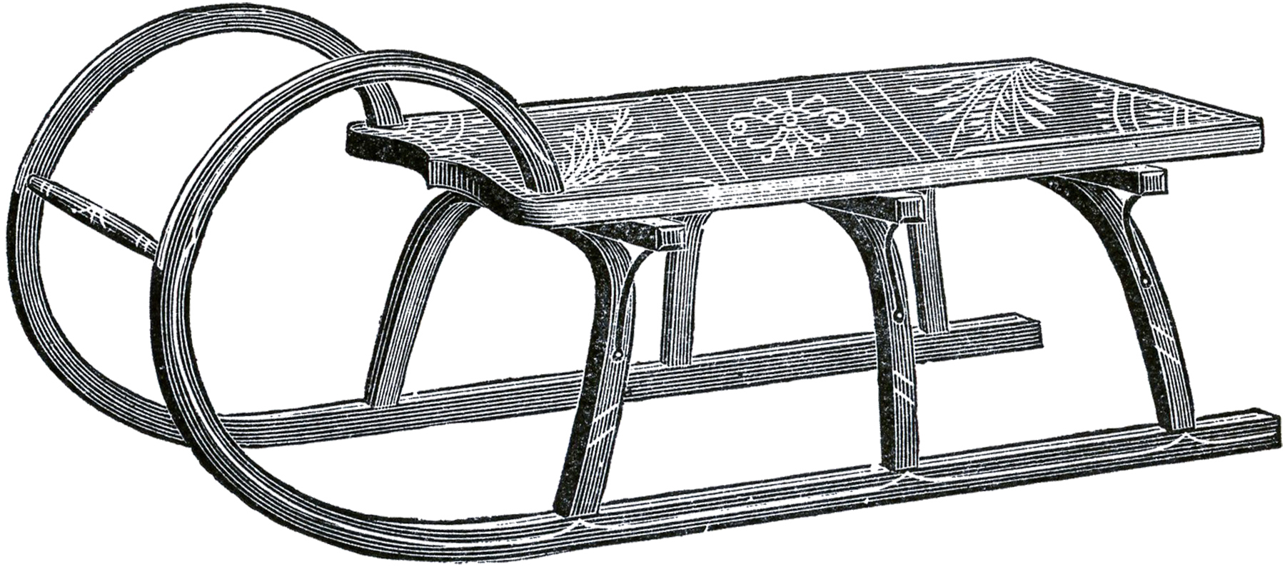 Clip Art Of A Old Sled Clipart