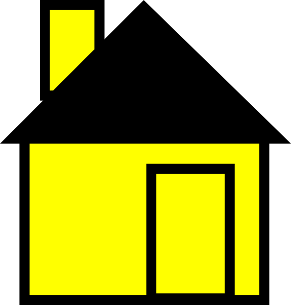 Simple House Yellow Clip Art - vector clip art online ...