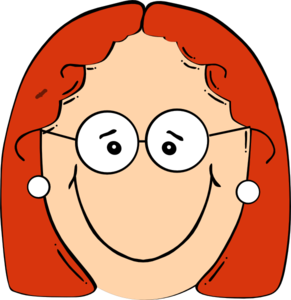 Happy Red Head Girl With Glasses Clip Art - vector ...