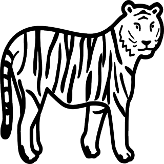 Tiger Standing Looking And Watching Outline Clip Art At Clker Com ...