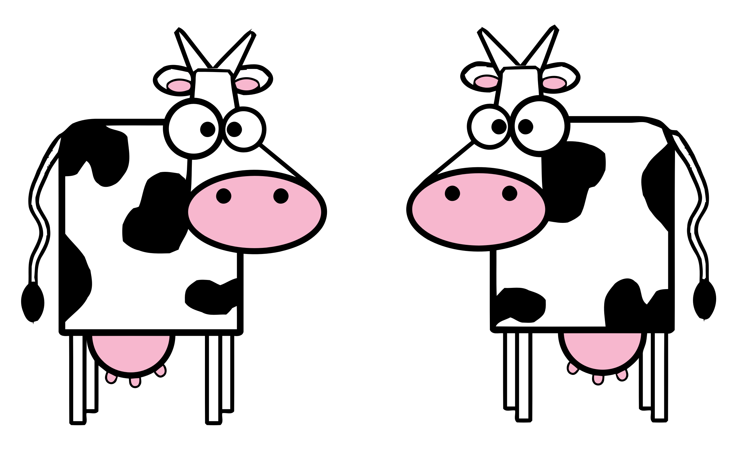 Two Cartoon Cows vector clipart - Free Public Domain Stock Photo