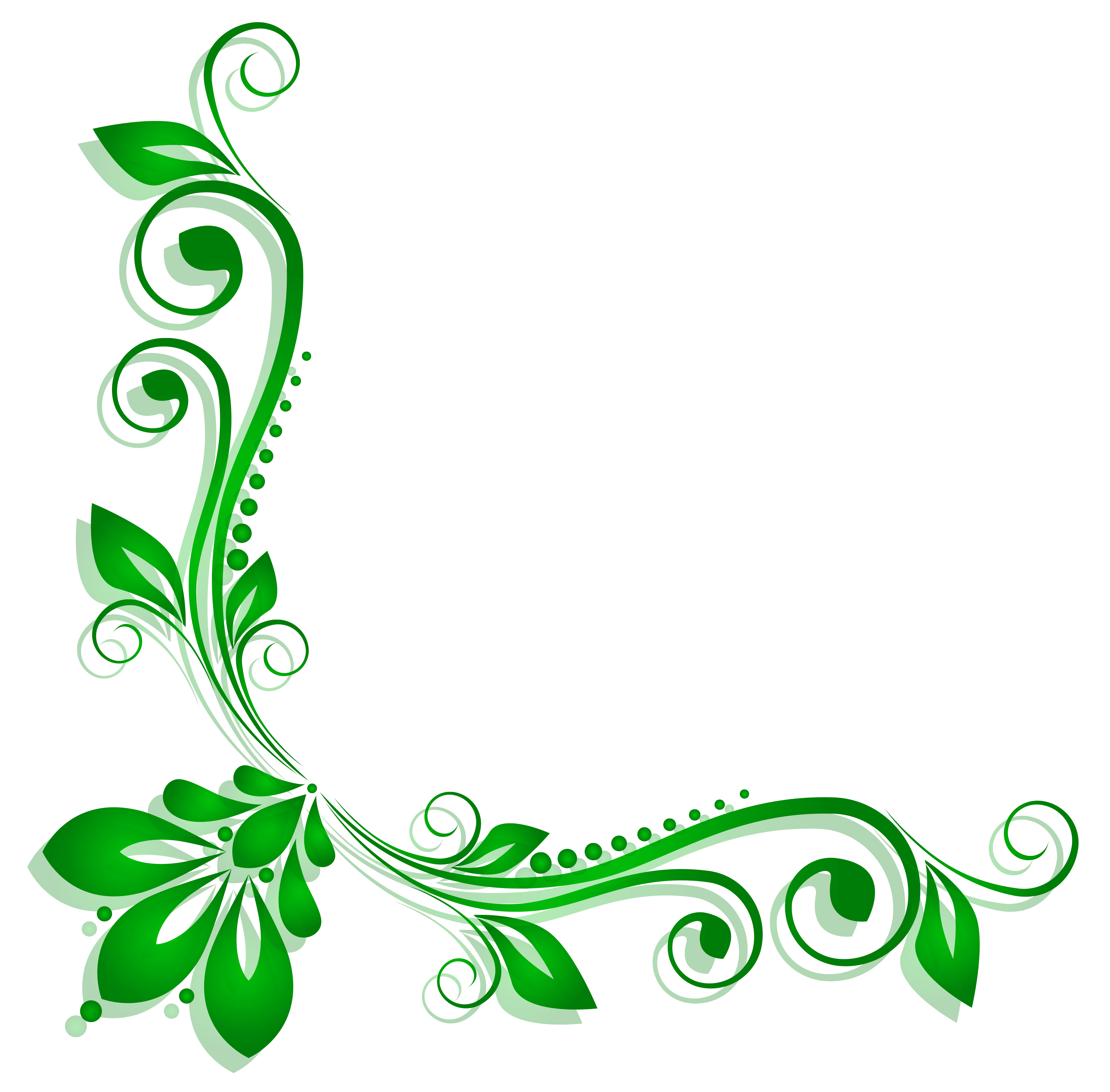 Green Floral Deco PNG Clipart