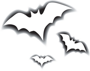 Simple outline drawing of a bat clipart
