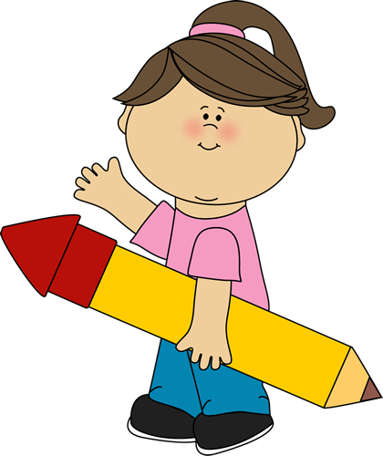 Kids writing clip art
