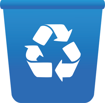 Blue recycle bin clipart