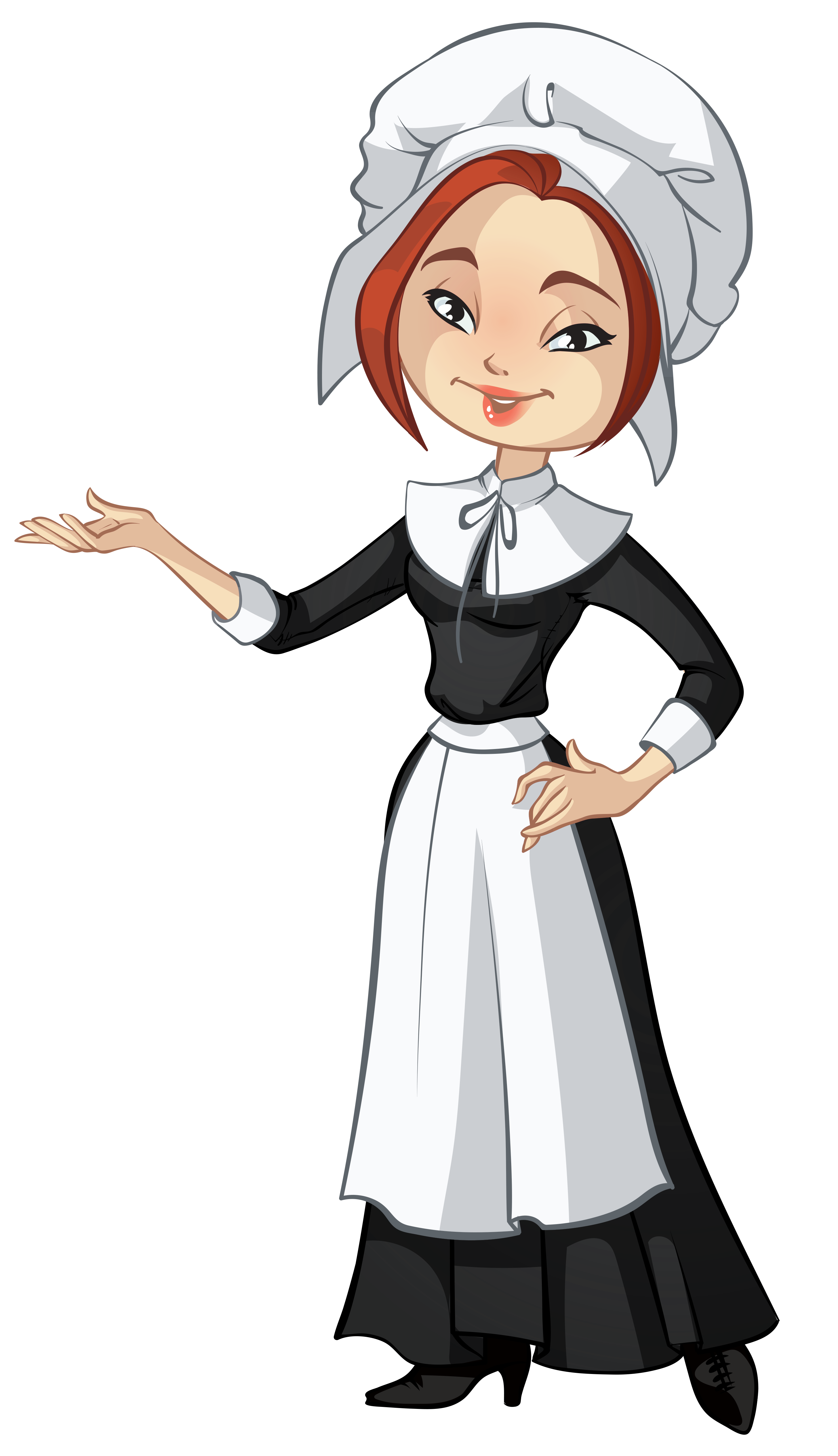 Transparent Female Pilgrim PNG Clipart