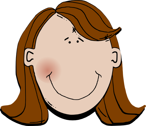 Cartoon grandma clipart head brown hair brown eyes