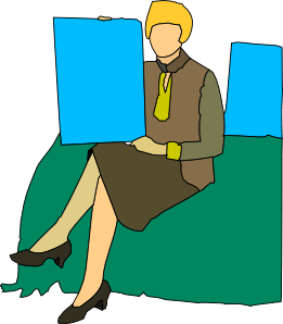 Woman Sitting Cartoon Clip Art - vector clip art ...
