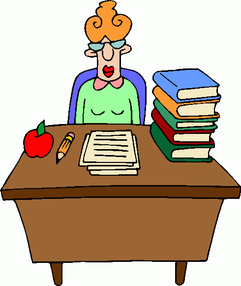 Student Sitting At Desk Clipart