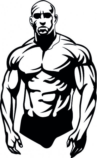 Body builder in black Vector | Free Download
