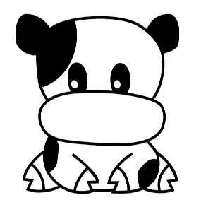 Cute Cartoon Cow Sitting, Vinyl Sticker, Stickers , Decal , Deco ...