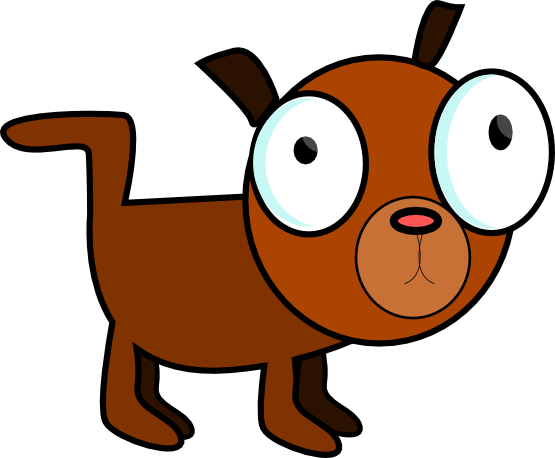 Cartoon clipart of big dog eyes