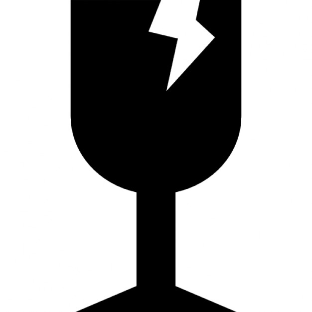 Glass warning sign for shopping packages Icons | Free Download