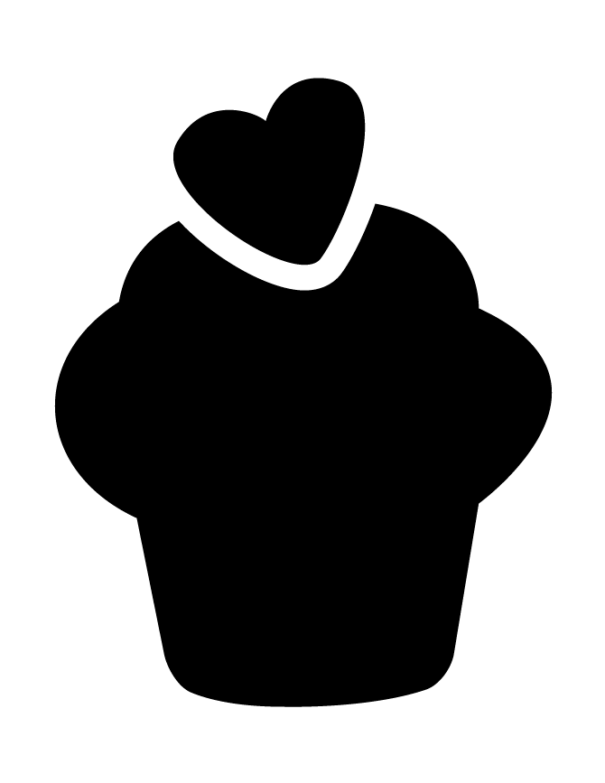 Cupcake Silhouette 8 | H &amp; M Coloring Pages