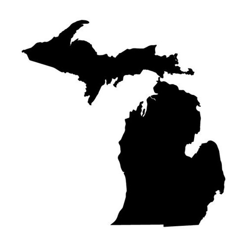 Michigan State Outline Outline Die-Cut Decal Car Window Wall ...