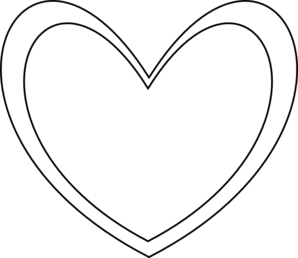 Double heart outline clipart