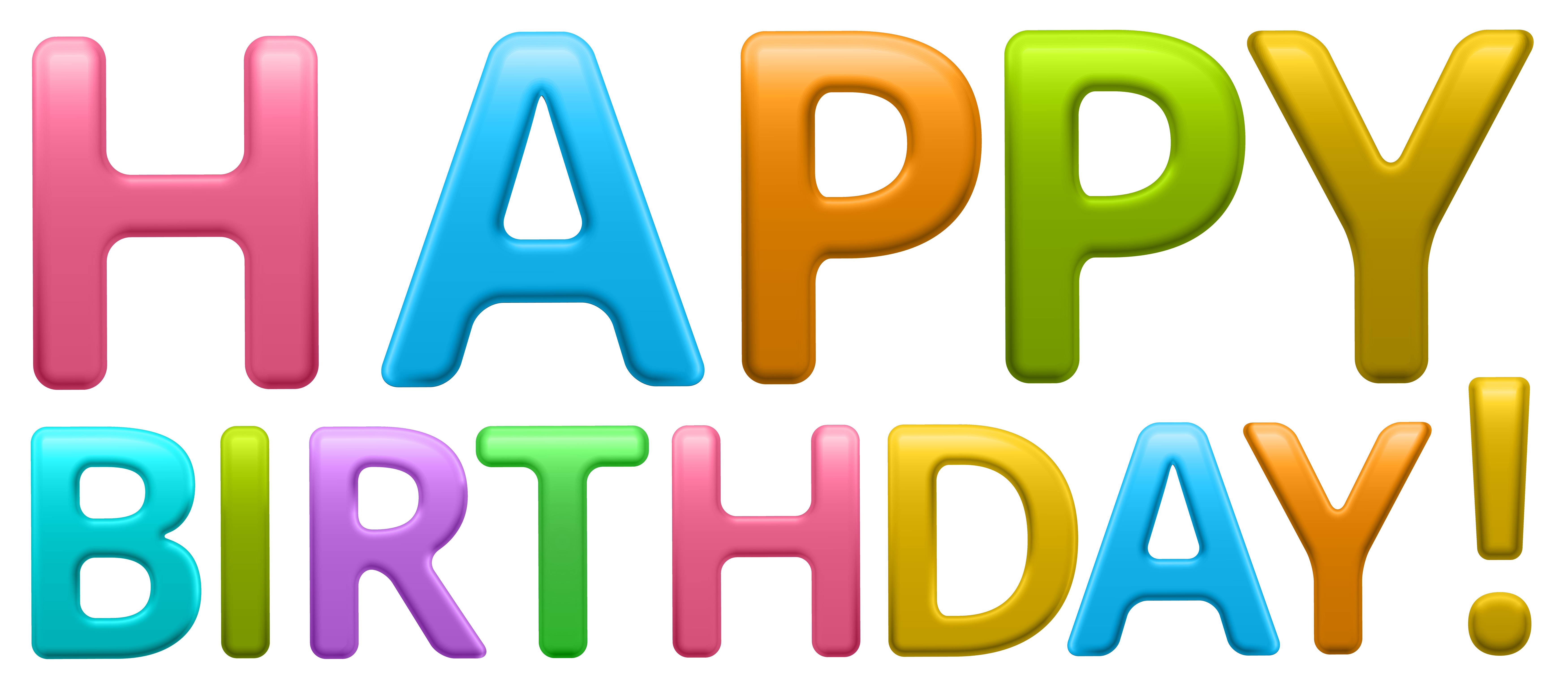 Colorful Happy Birthday Transparent PNG Clip Art Image