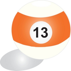 Billiards Clipart Image - 13 pool ball - billiards