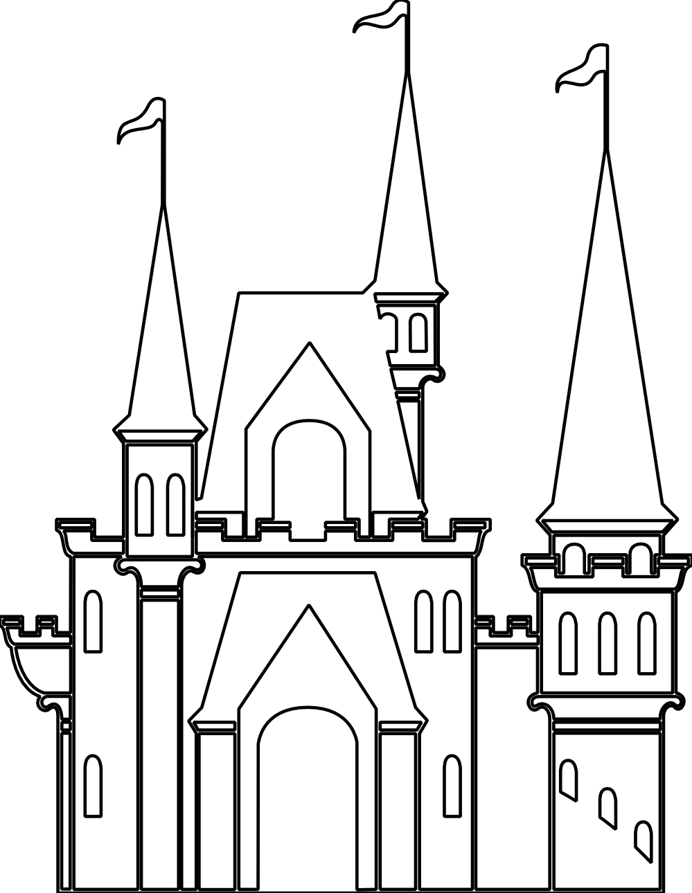 ArtFavor castle 2 black white line art Scalable ...