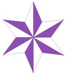 Pink six point star clipart