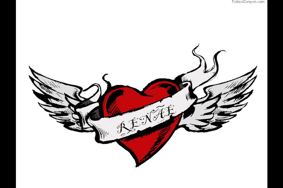 Heart Name Banner Tattoo Design | Fresh 2017 Tattoos Ideas