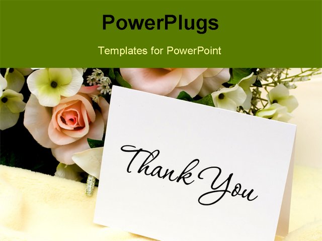 A bouquet of flowers with a thank you card thank you card ...