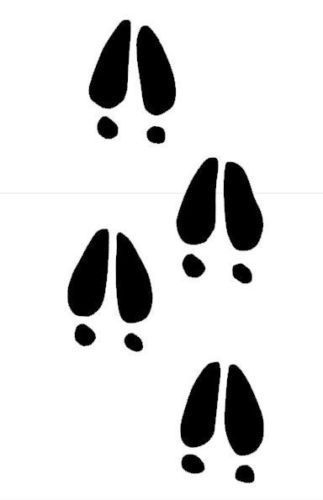 Deer Hoof Print Set of 4 Car/Truck Decal