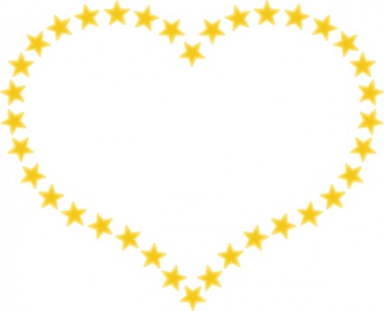Heart Shaped Border With Yellow Stars clip art Vector clip art ...