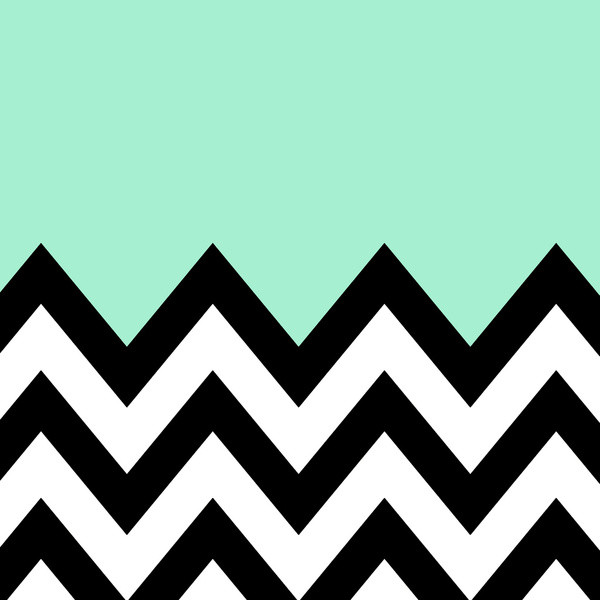 Mint Green Color-Block Chevron Art Print - modern - artwork - by ...