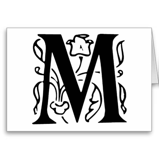 Fancy Letter M Key Chains from Zazzle.
