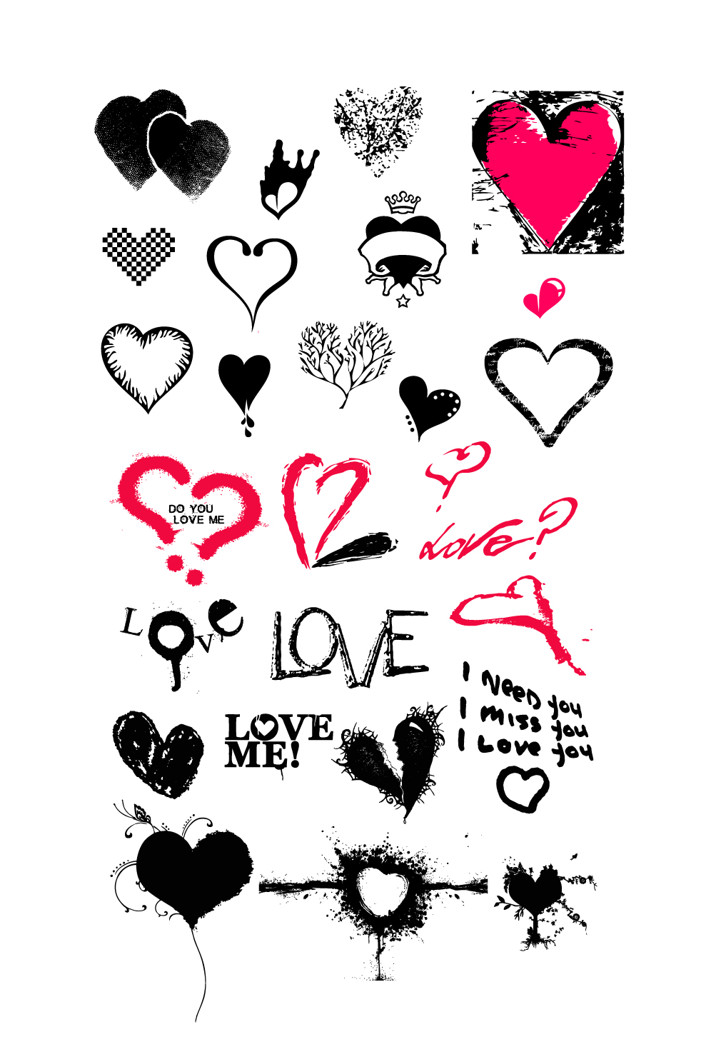 Black Love Heart Vector