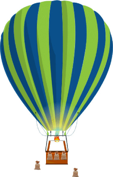 Green And Blue Hot Air Balloon clip art - vector clip art online ...