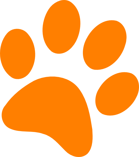 Orange Paw Print clip art - vector clip art online, royalty free ...