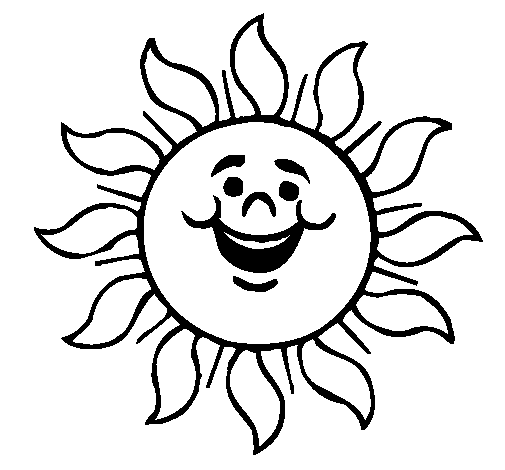 Happy sun coloring page - Coloringcrew.com