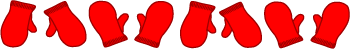 Red Mittens Border Graphics-Christmas Clip Art and Scrapbook Borders