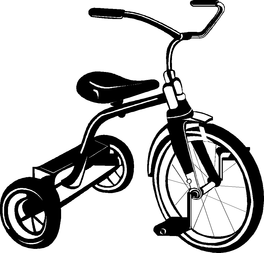 Images For > Tricycle Clipart Black And White