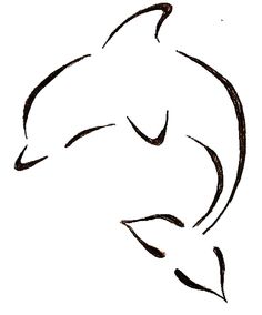 Jumping Dolphin Outline - Free Clipart Images