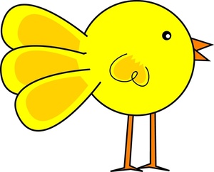 Bird Clipart Image - Funny, cute little yellow cartoon chick ...