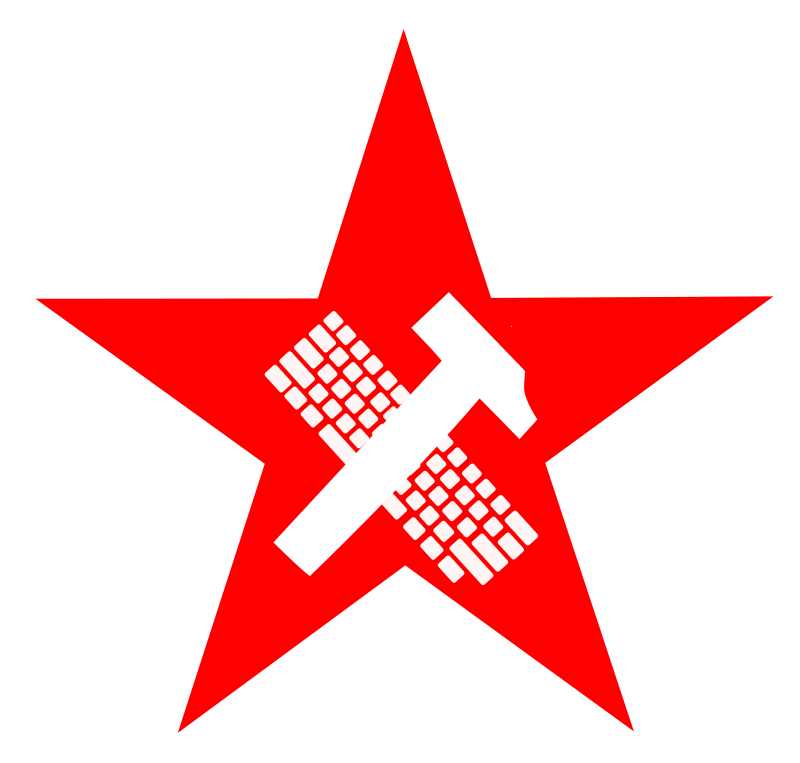Hammer and keyboard in star - proletariat vector clip art download ...